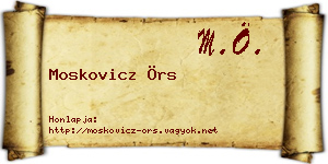 Moskovicz Örs névjegykártya